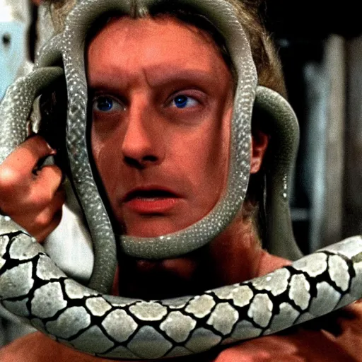 Prompt: medusa, visible snake heads, still from the movie the thing ( 1 9 8 1 )