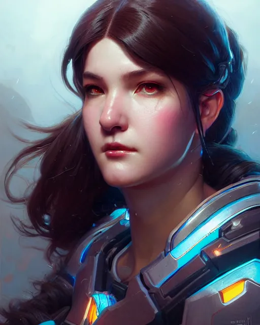 Prompt: d. va from overwatch, character portrait, portrait, close up, concept art, intricate details, highly detailed by greg rutkowski, michael whelan and gustave dore