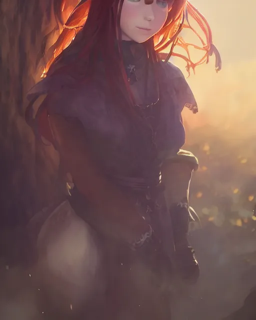 Prompt: medieval witch girl, full shot, atmospheric lighting, detailed face, by makoto shinkai, stanley artger m lau, wlop, rossdraws, james jean, andrei riabovitchev, marc simonetti, krenz c