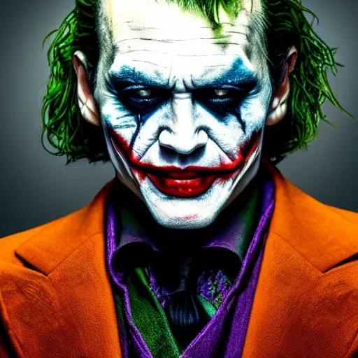 Image similar to stunning awe inspiring johnny depp as the joker movie still 8 k hdr atmospheric lighting