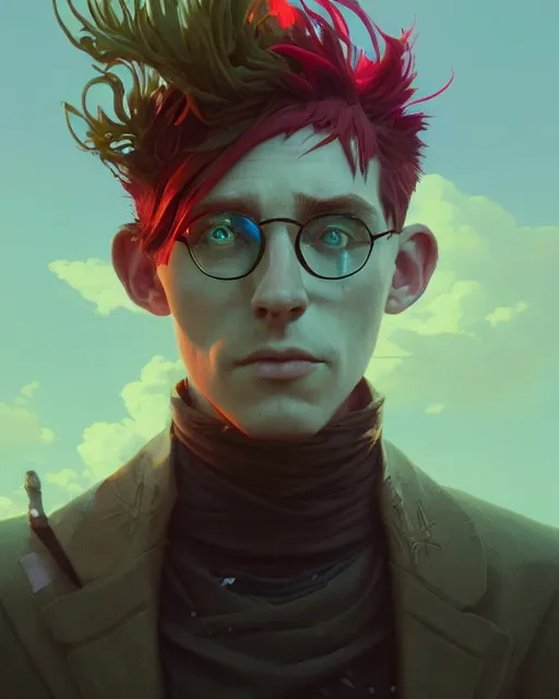 Image similar to highly detailed surreal vfx portrait of a nowpunk mage, stephen bliss, unreal engine, greg rutkowski, loish, rhads, beeple, makoto shinkai and lois van baarle, ilya kuvshinov, rossdraws, tom bagshaw, alphonse mucha, global illumination, detailed and intricate environment