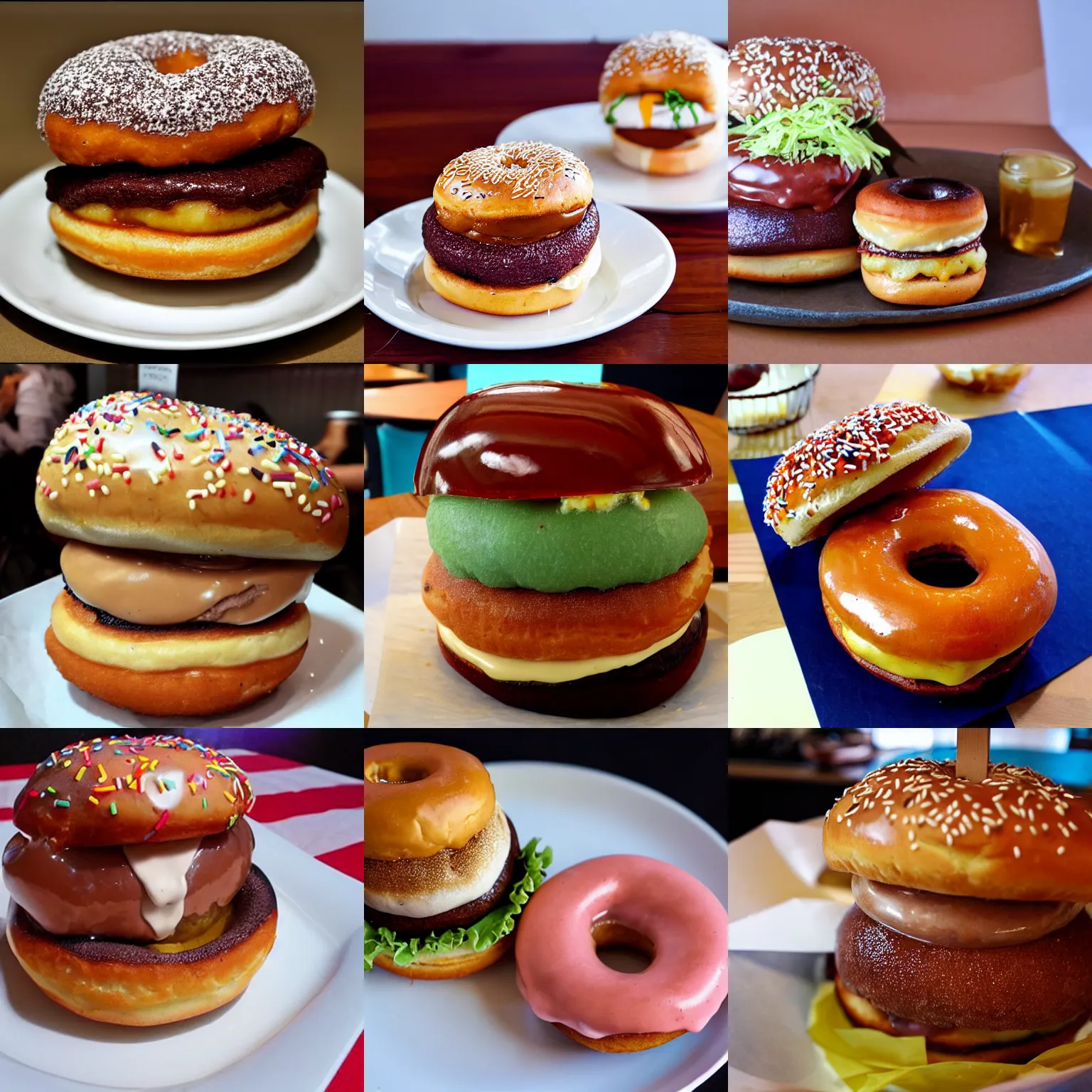 Prompt: doughnut burger, featured, delicious