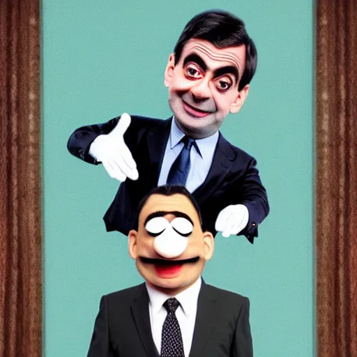 Prompt: Mr. Bean depicted as a muppet