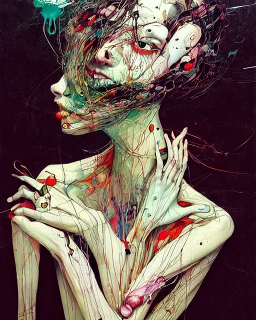 Image similar to there is ugliness in beauty, but there is also beauty in ugliness. in the style of adrian ghenie, esao andrews, jenny saville, edward hopper, surrealism, dark art by james jean, takato yamamoto