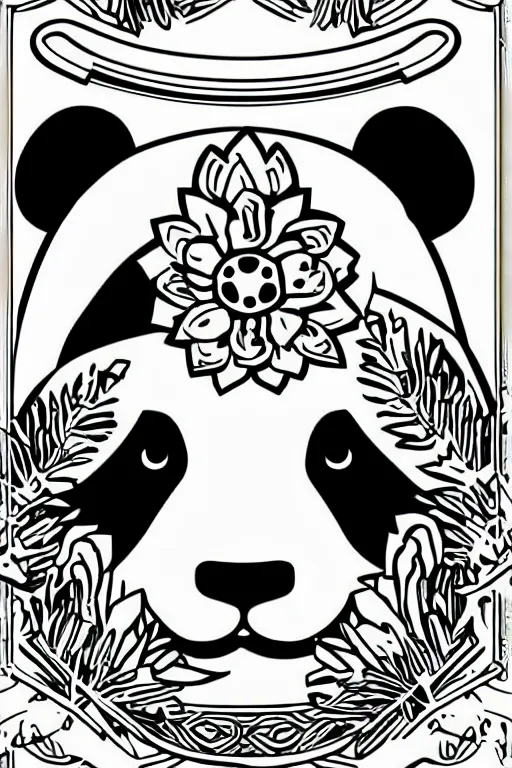 Image similar to Poster of a panda in the style of die cut sticker, color, detailed, high resolution, vector art
