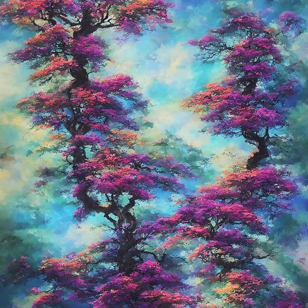 Image similar to breathtakingly enchanted beautiful tree in the style of ken hong leung, artstudio