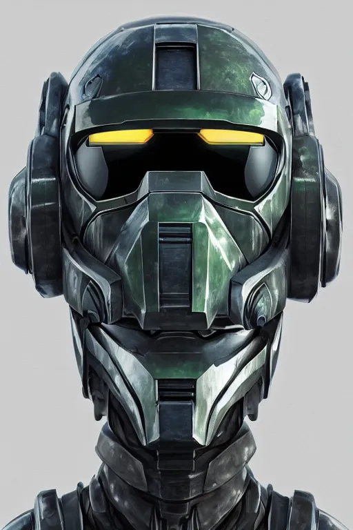 Image similar to robot ninja mask helmet halo master chief radiating a glowing aura global illumination ray tracing hdr fanart arstation by ian pesty and katarzyna da „ bek - chmiel