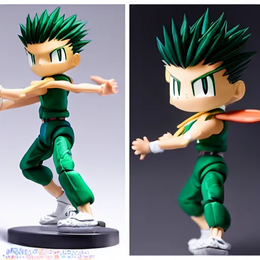 Image similar to gon freecss, hunterxhunter, actionfigure, product shoot, studio lighting