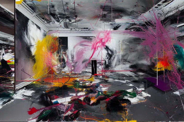 Image similar to the physical impossibility of death, extremely intricate and detailed, by painted by francis bacon, adrian ghenie, james jean, part by gerhard richter, part by petra cortright. 8 k masterpiece
