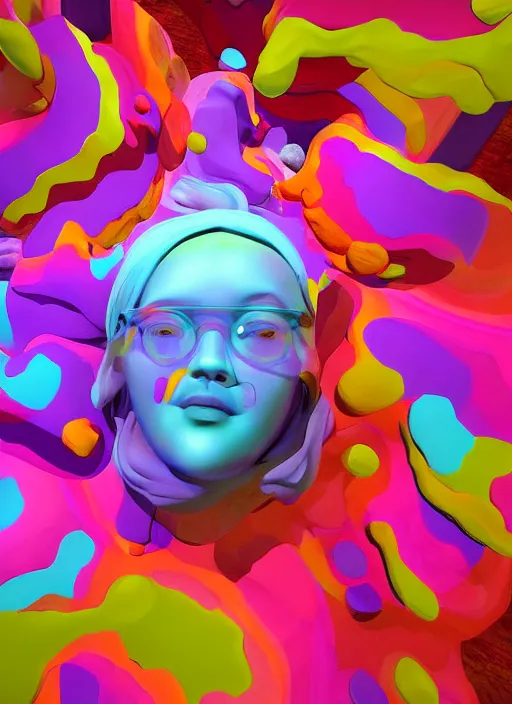 Prompt: : soft abstract colorful art installation zbrush vr dalle2