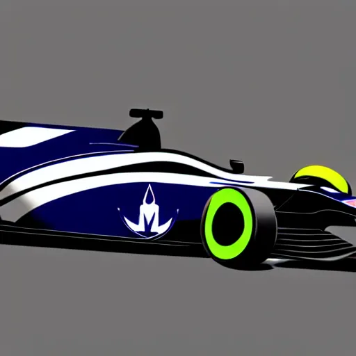 Image similar to hybrid design between McLaren MCL34 F1 car and Ford Mustang. No background, concept art style.