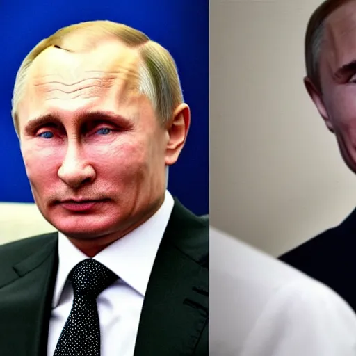 Image similar to putin teams up with a mysterious teenage putin