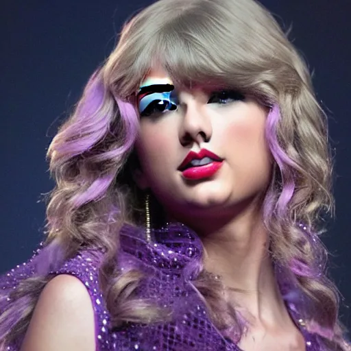 Prompt: purple Taylor Swift made of purple