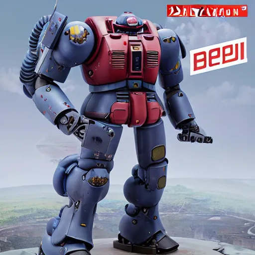 Image similar to zaku gouf custom, bandai box art, by beeple, erik johansson, pascal blanche