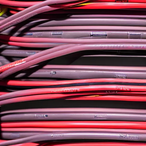 Image similar to a color photo of cables connected to servers, 4 k, high resolution