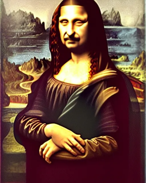 Image similar to Frank Zappa as the Mona Lisa