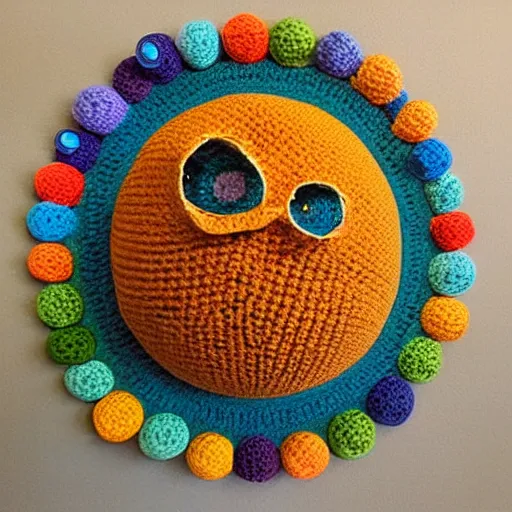 Image similar to crocheted world