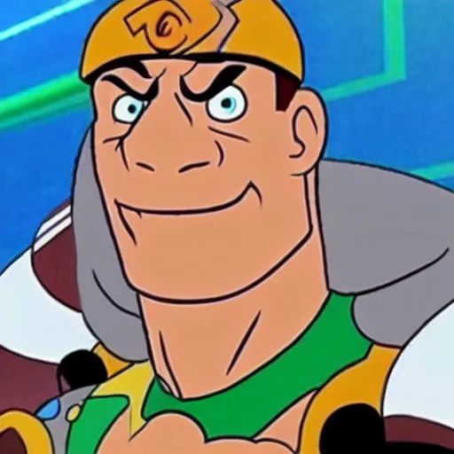 Image similar to a still of john cena in an episode of scooby - doo,