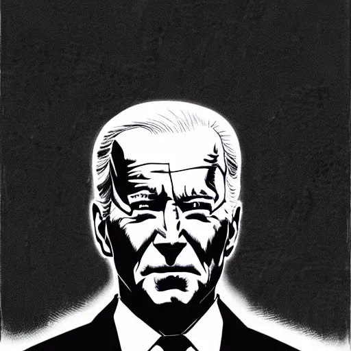 Image similar to Joe Biden looking sinister, by Tsutomu Nihei, highly detailed