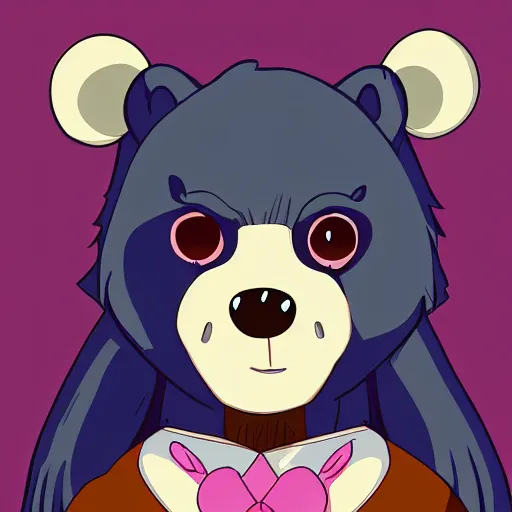 Image similar to cute anthro anime bear, digital art