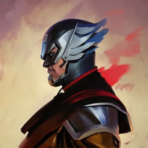 Image similar to Greg Manchess portrait painting of Magneto as Overwatch character, medium shot, asymmetrical, profile picture, Organic Painting, sunny day, Matte Painting, bold shapes, hard edges, street art, trending on artstation, by Huang Guangjian and Gil Elvgren and Sachin Teng