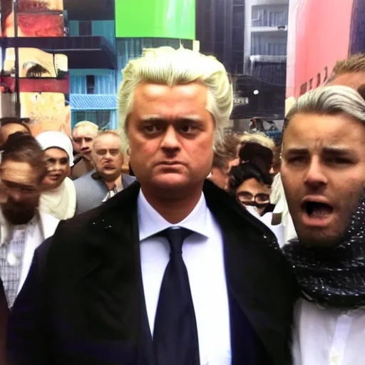 Prompt: geert wilders wearing hijab