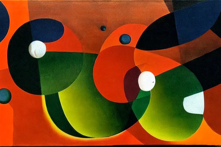 Image similar to born under a bad sign, good luck and trouble are my only friends, colors orange, white!!, dark green, dark blue, surreal abstract painting by salvador dali