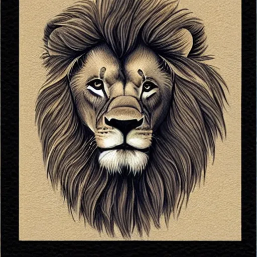 Image similar to lion holding text letters, f a l c o n i. letters read falconi photo realism 7 5 mm ultra detailed