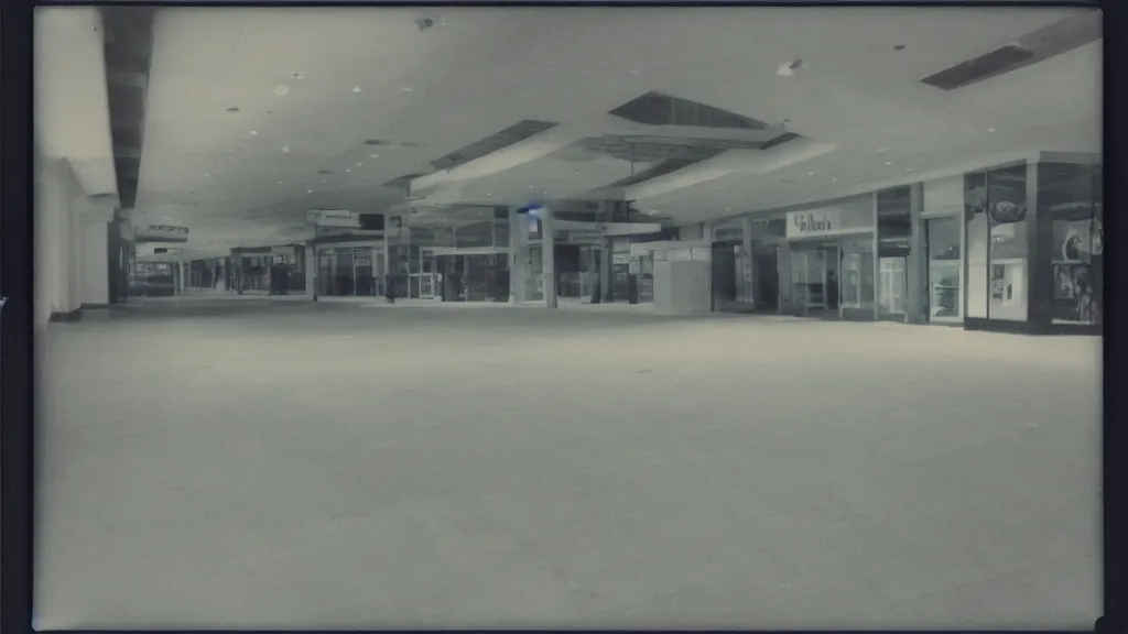 Image similar to Beautiful Photograph of a liminal polaroid of an empty mall