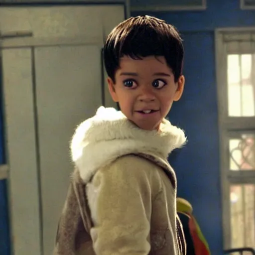 Image similar to drake as a child in the movie The polar express (2004)