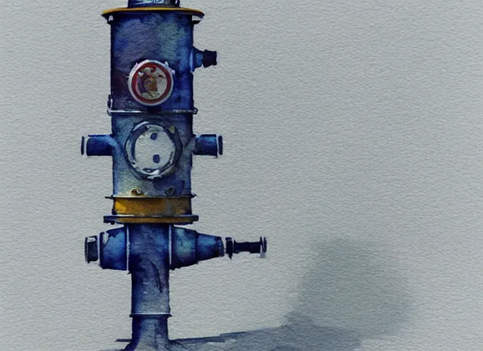 Image similar to concept art of a hydrant, pinterest, artstation trending, behance, watercolor, by coby whitmore, silver, laser light,