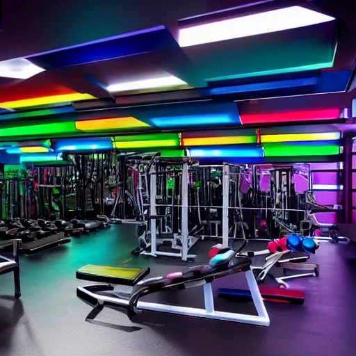 Image similar to photo of a rgb gaming gym