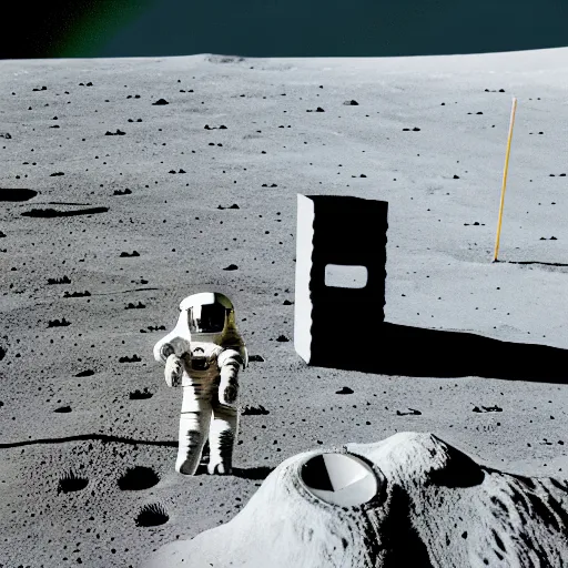 Image similar to photo of astronaut building a sand castle on the moon, 3 5 mm, full - hd