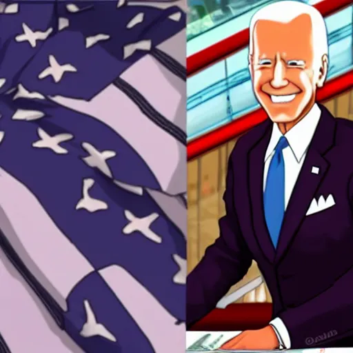 Image similar to joe biden as anime girl anime style, high detail, anatomically correct,