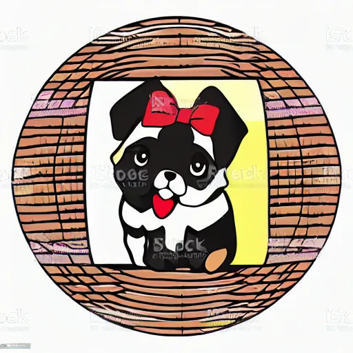 Image similar to anime puppy as an svg sticker, 2 d, flat, vector art