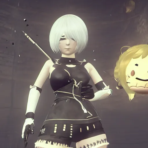 Image similar to Walter White as 2B from Nier Automata, Nier Automata, Screenshot