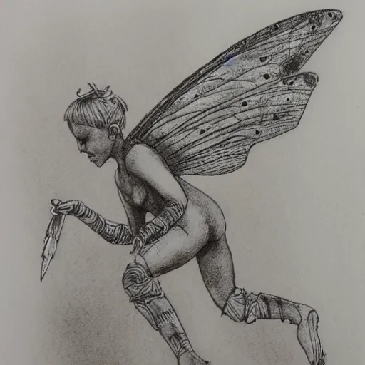 Image similar to pen and ink with wash over metalpoint on paper tooth fairy