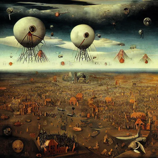 Image similar to the atomic age, detailed illustration surrealism by dariusz klimczak pieter bruegel