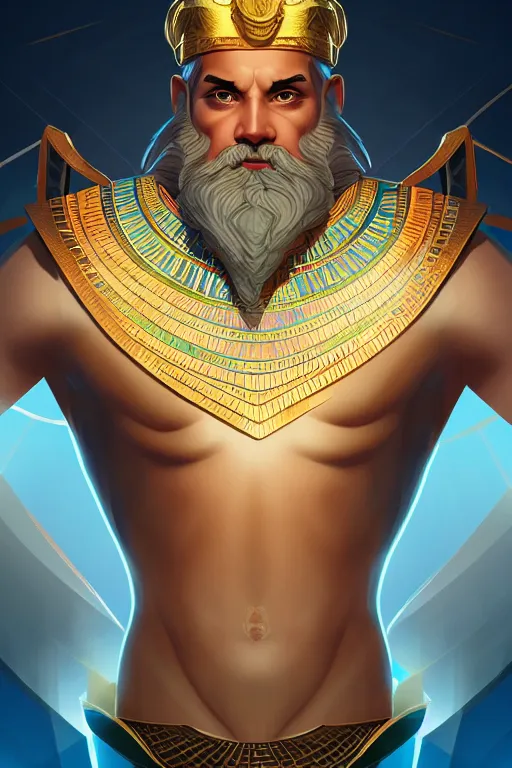 Image similar to the god zeus, egyptian setting, portrait, sharp focus, digital art, cgsociety, concept art, post processed, dynamic lighting, artstation, by emylie boivin, rossdraws and jazza