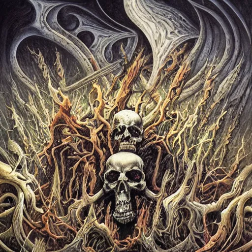 Image similar to death metal album artwork by Dan Seagrave