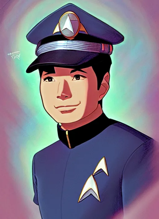 Prompt: cute star trek officer pol pot, natural lighting, path traced, highly detailed, high quality, digital painting, by don bluth and ross tran and studio ghibli and alphonse mucha, artgerm