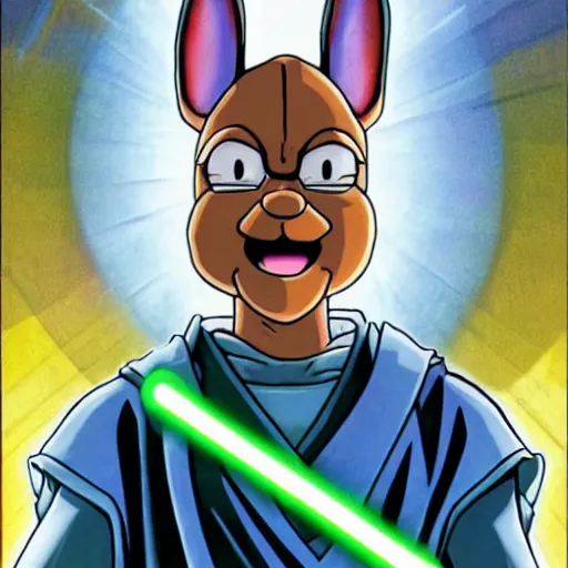 Prompt: jedi bad bunny by akira toriyama