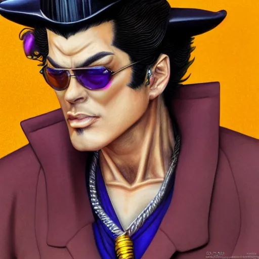 Prompt: Kujo jotaro , Colored pencil , Hyperdetailed , trending on artstation , CGSociety , matte painting , Concept art