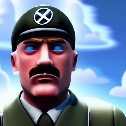 Image similar to Adolf Hitler in Fortnite 4K detailed super realistic