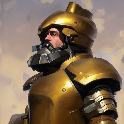 Prompt: greg manchess portrait painting of armored gustav klimt as overwatch character, medium shot, asymmetrical, profile picture, organic painting, sunny day, matte painting, bold shapes, hard edges, street art, trending on artstation, by huang guangjian, gil elvgren, ruan jia, randy vargas, greg rutkowski