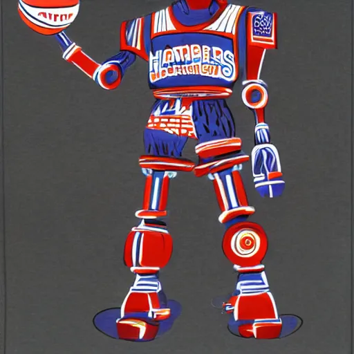 Prompt: concept art, the robot harlem globetrotters