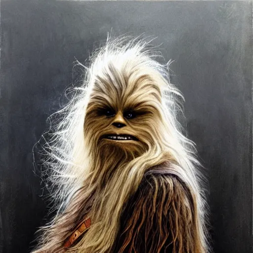 Prompt: chewbacca as gandalf, painting,