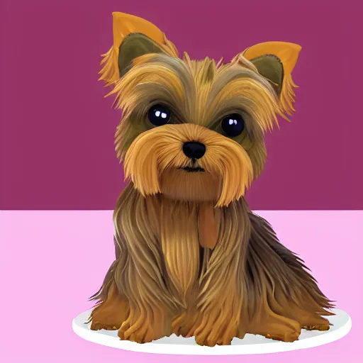 Image similar to a cute yorkshire terrier made entirely out of cookies, sitting on a bakery countertop, detailed, trending on artstation