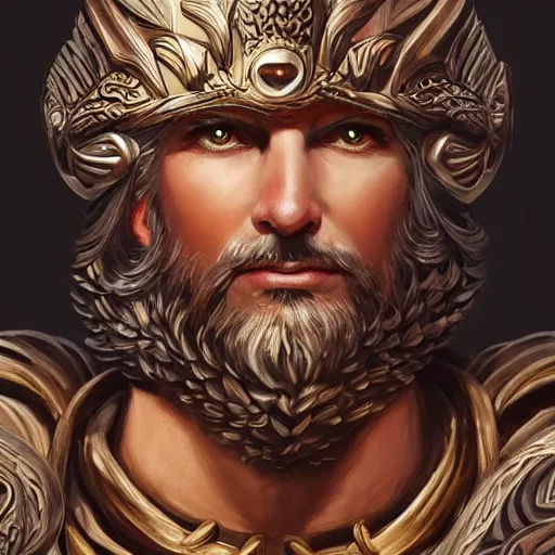 Image similar to greek god of hamburgers, claudia black, art by artgerm and greg rutkowski and magali villeneuve, bronze greek armor, owl crown, d & d, fantasy, intricate, portrait, highly detailed, headshot, digital painting, trending on artstation, concept art, sharp focus, illustration