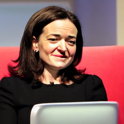 Prompt: Sheryl Sandberg crying